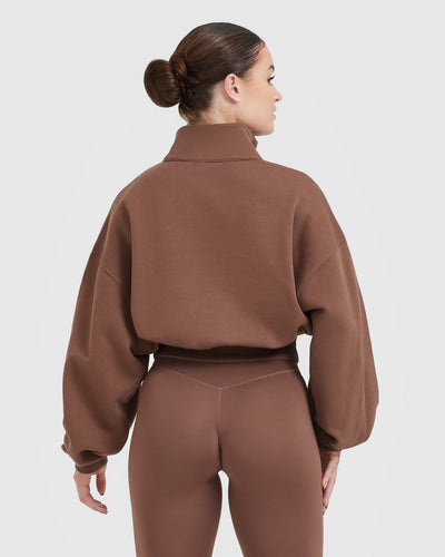 Crop jumper deals with zip