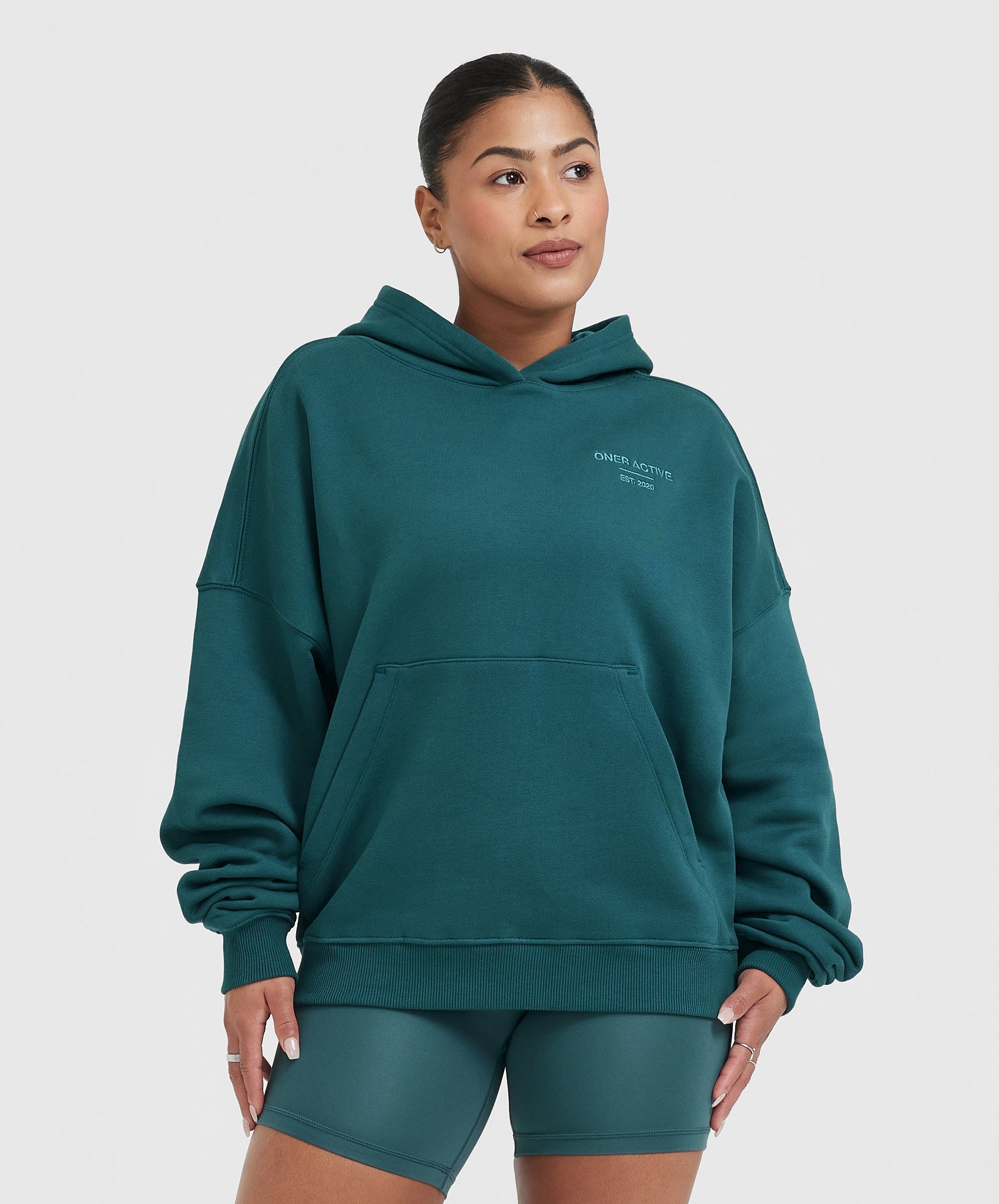 Oversized hoodie - Dark green - Ladies