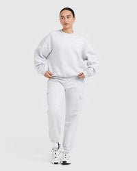 All Day Est 2020 Oversized Sweatshirt | Light Grey Marl