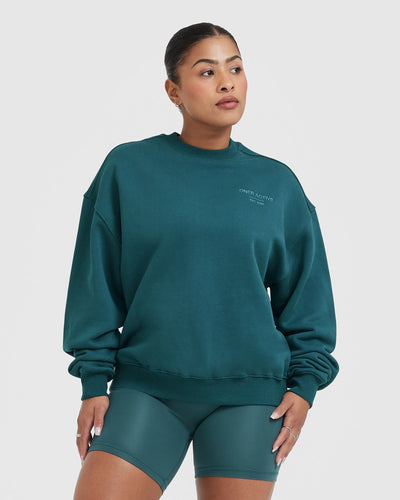 Ladies Oversized Sweatshirt in Marine Teal