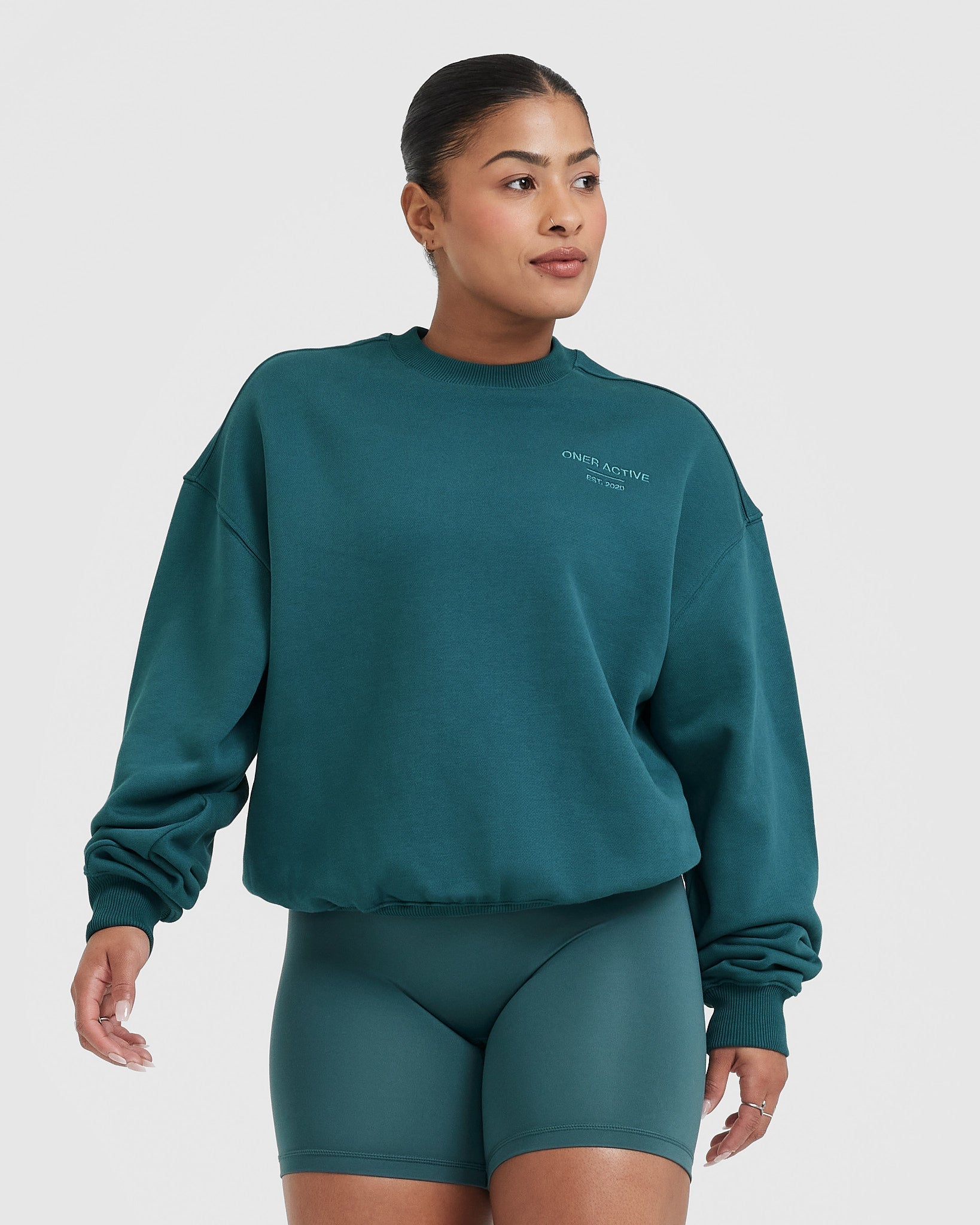 Teal shop oversized sweatshirt