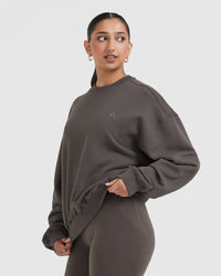 All Day Lightweight Oversized Sweatshirt | Deep Taupe