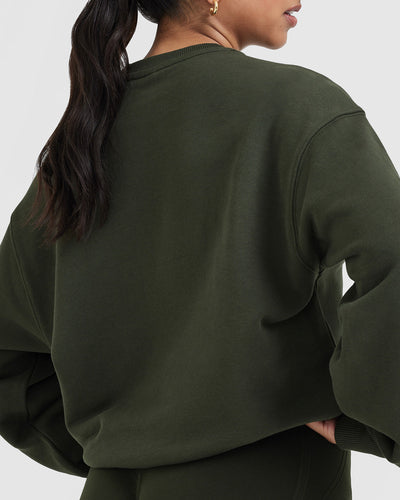 Dark green oversized sweatshirt deals