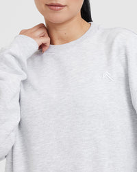 All Day Lightweight Oversized Sweatshirt | Light Grey Marl
