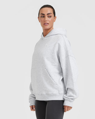 All Day Oversized Hoodie Light Grey Marl