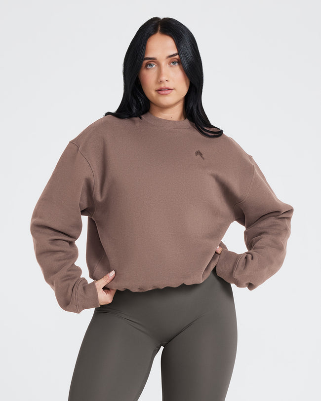 Tan oversized sweatshirt deals