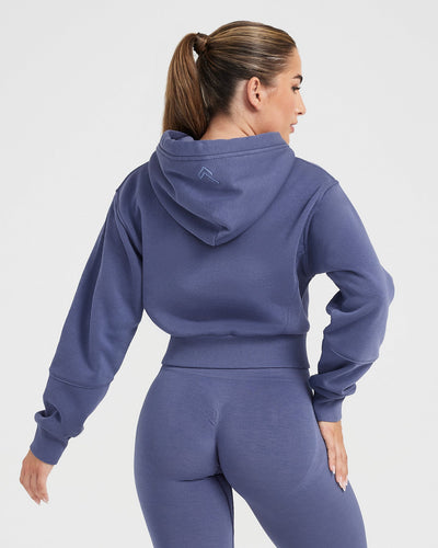Classic Lounge Cropped Zip Through Hoodie | Sage