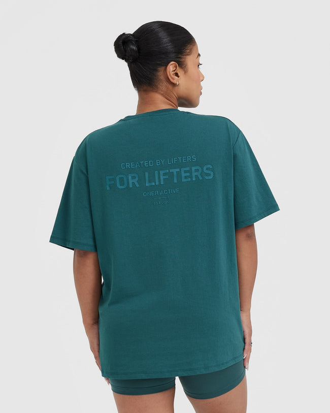 Women's Oversized Tee Marine Teal Classic Lifters Oner Active US