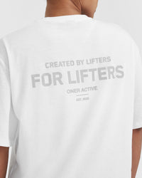 Classic Lifters Graphic Oversized Lightweight T-Shirt | White