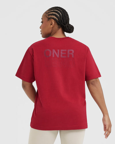 Washed red t shirt discount