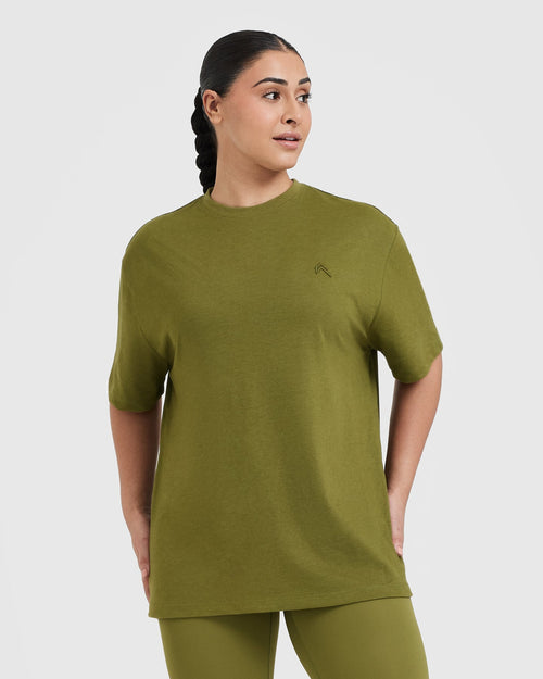 Oner Modal Classic Oversized Lightweight T-Shirt | Olive Green