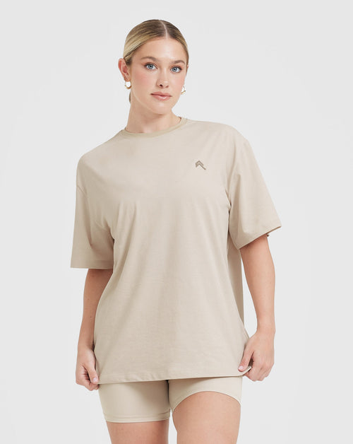 T-Shirt US - Active Oversized Ladies for Oner | Sand