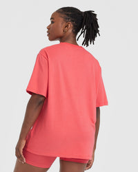 Classic Oversized Lightweight T-Shirt | Washed Sweet Red