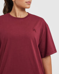 Classic Oversized Lightweight T-Shirt | Burnt Cherry