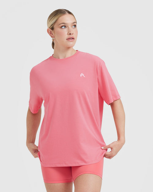 Oner Modal Classic Oversized Lightweight T-Shirt | Washed Amplify Pink