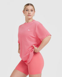 Classic Oversized Lightweight T-Shirt | Washed Amplify Pink