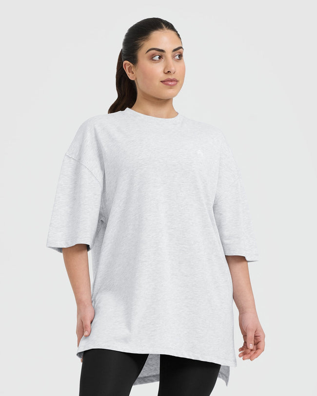 Women's Longline TShirt Light Grey Marl Oner Active US