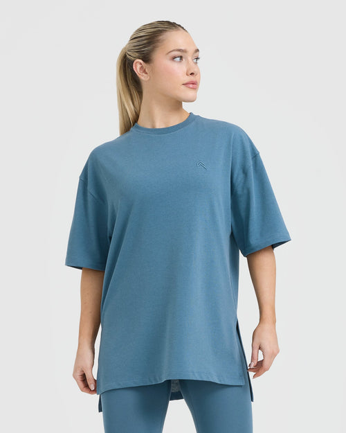 Oner Modal Classic Longline T-Shirt | Moonstone Blue