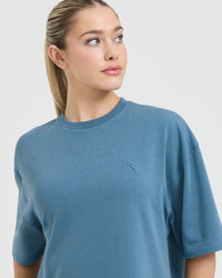 Classic Longline T-Shirt | Moonstone Blue
