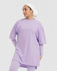 Classic Oversized Longline T-Shirt | Wisteria Purple