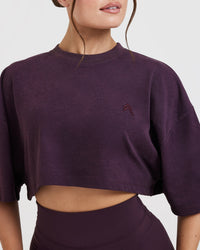 Classic Relaxed Crop Lightweight T-Shirt | Blackberry Purple