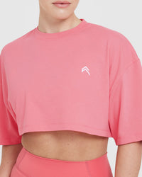 Classic Relaxed Crop Lightweight T-Shirt | Washed Amplify Pink