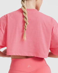 Classic Relaxed Crop Lightweight T-Shirt | Washed Amplify Pink