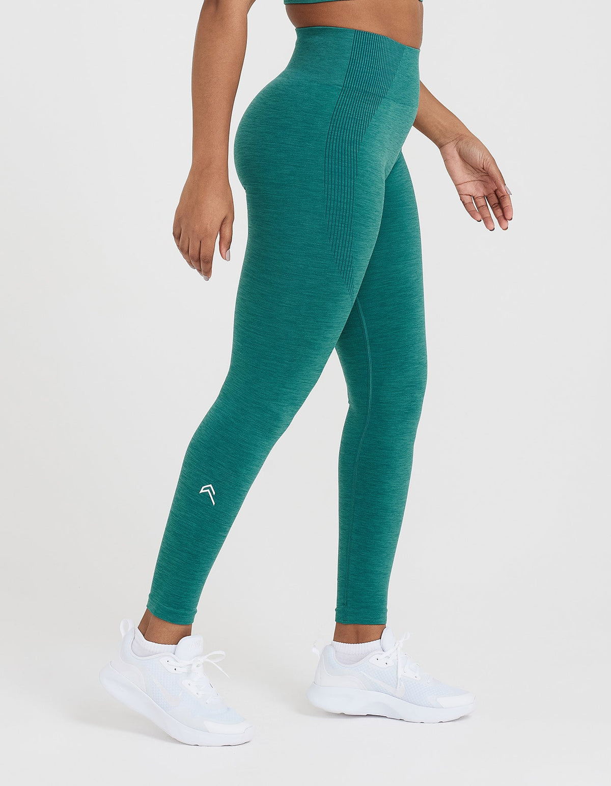 Urban Threads seamless squat proof gym leggings in green marl