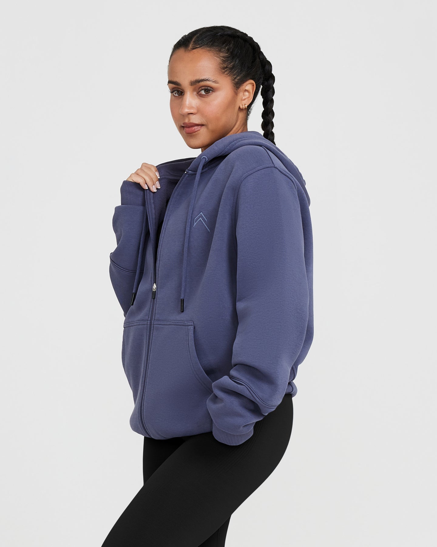 Classic Lounge Oversized Zip Through Hoodie | Deep Taupe