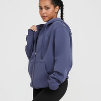 Trendsi Double Take Full Size Zip-Up Longline Hoodie with Pockets Light Gray / M