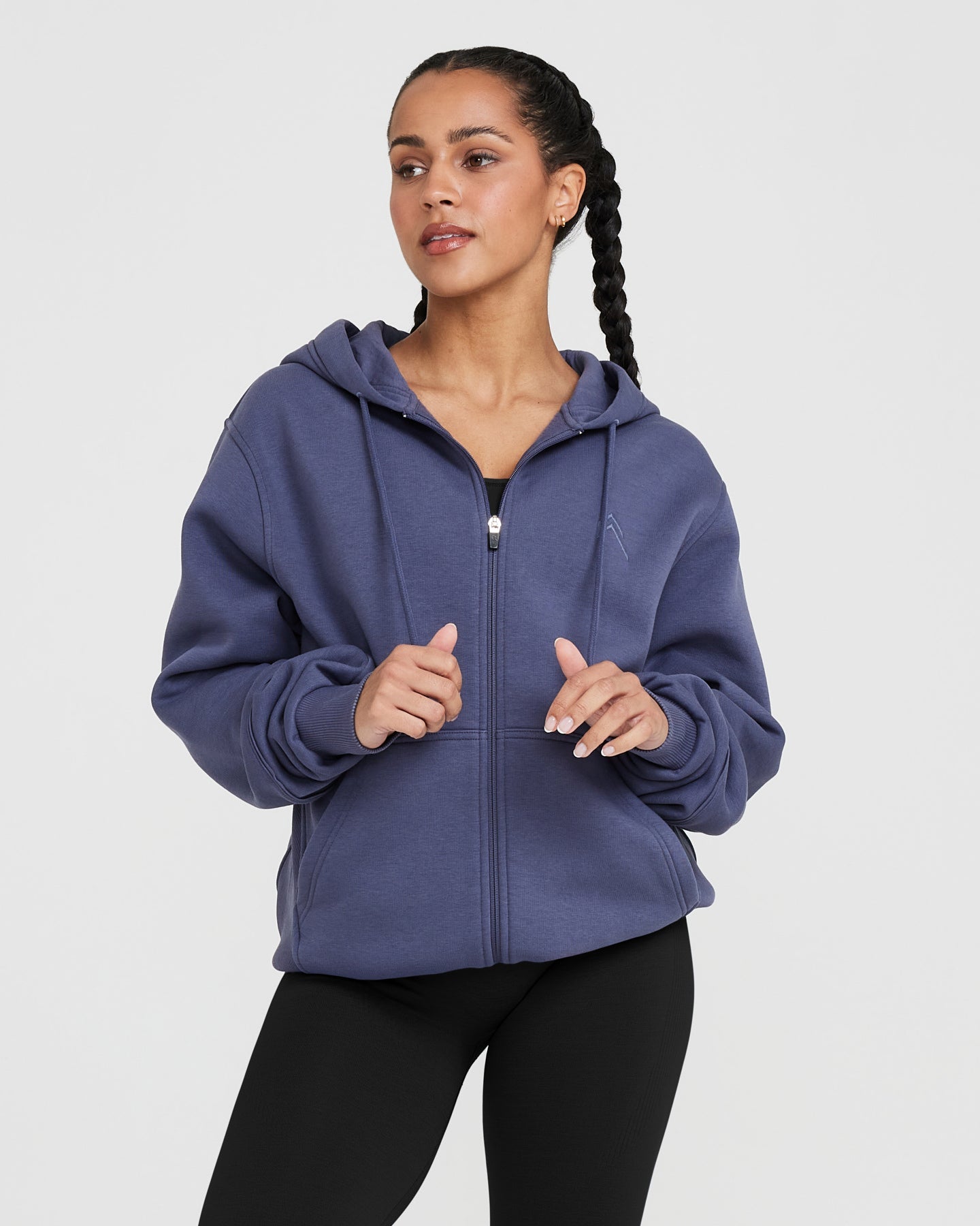 Classic Lounge Oversized Zip Through Hoodie | Deep Taupe