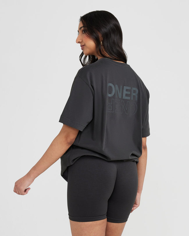 Oversized Graphic Tee Shirts Women's Washed Coal Oner Active US