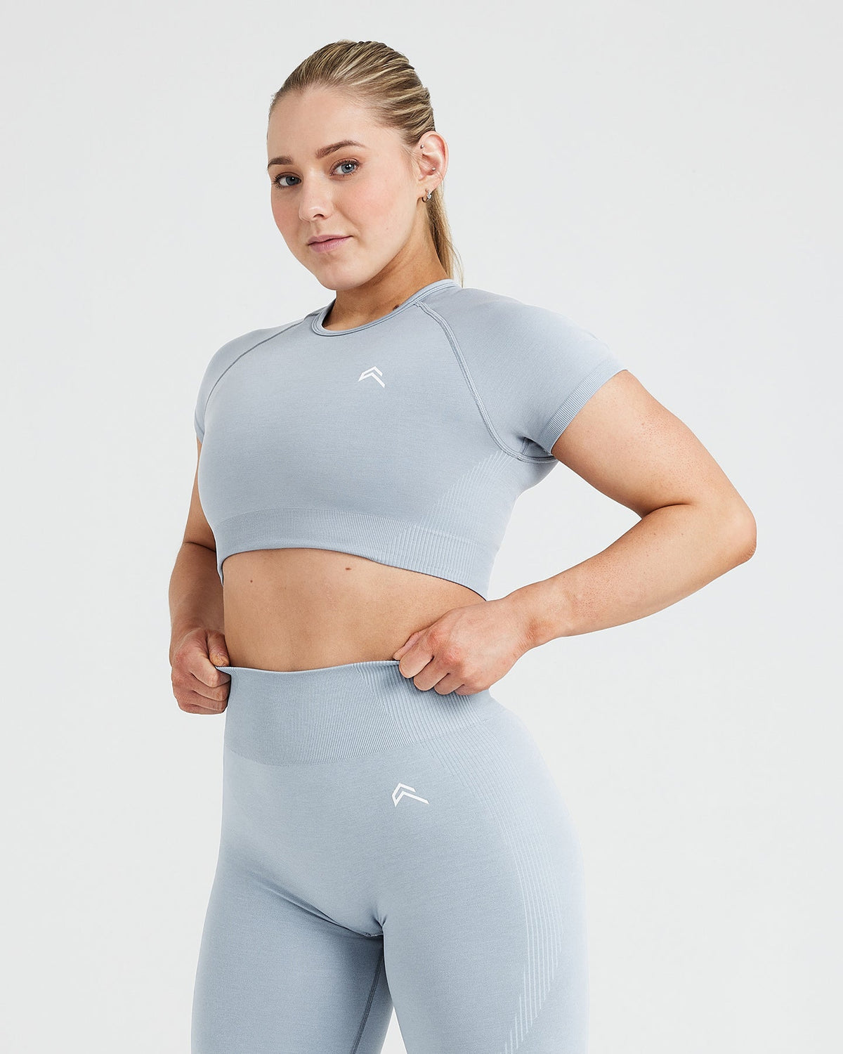 Seamless Ribbed Crop Top and Leggings Sets TW2116 - twinall