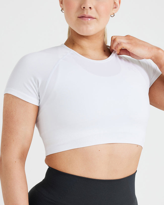 One sleeve white crop top clearance