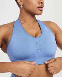 Classic Seamless 2.0 V-Neck Bralette | Light Denim Marl