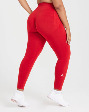 Red Colour Block Seamless Gym Legging