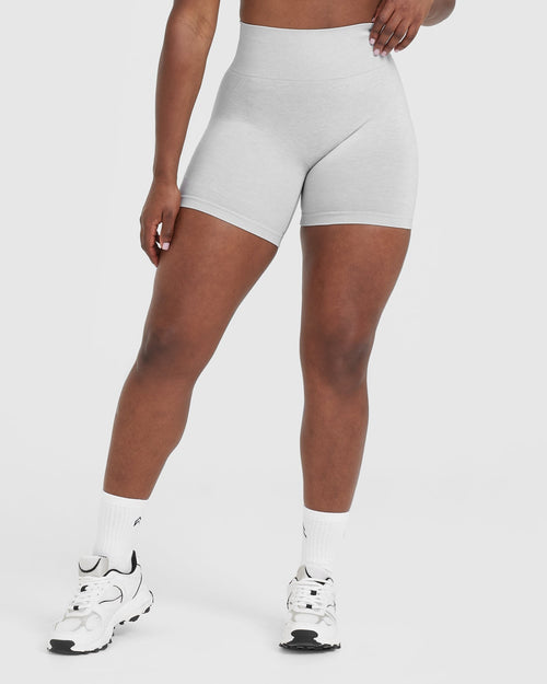 Seamless Workout Shorts Women's - Grey Marl | Oner Active US