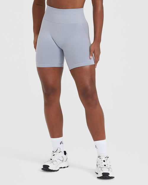 Women\'s Grey Workout Shorts - Seamless Metal Marl | Oner Active US