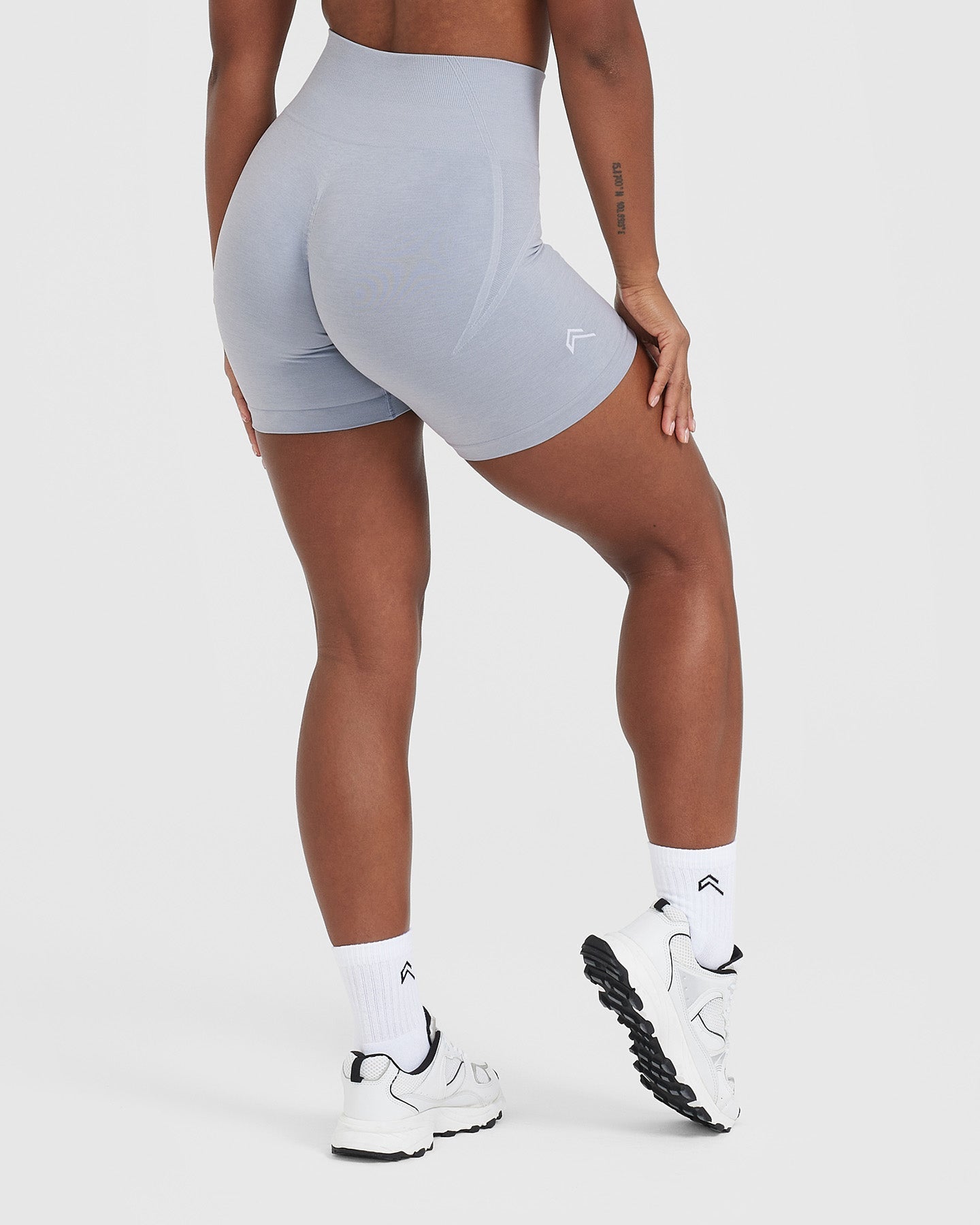 Women's Grey Workout Shorts - Seamless Metal Marl | Oner Active US