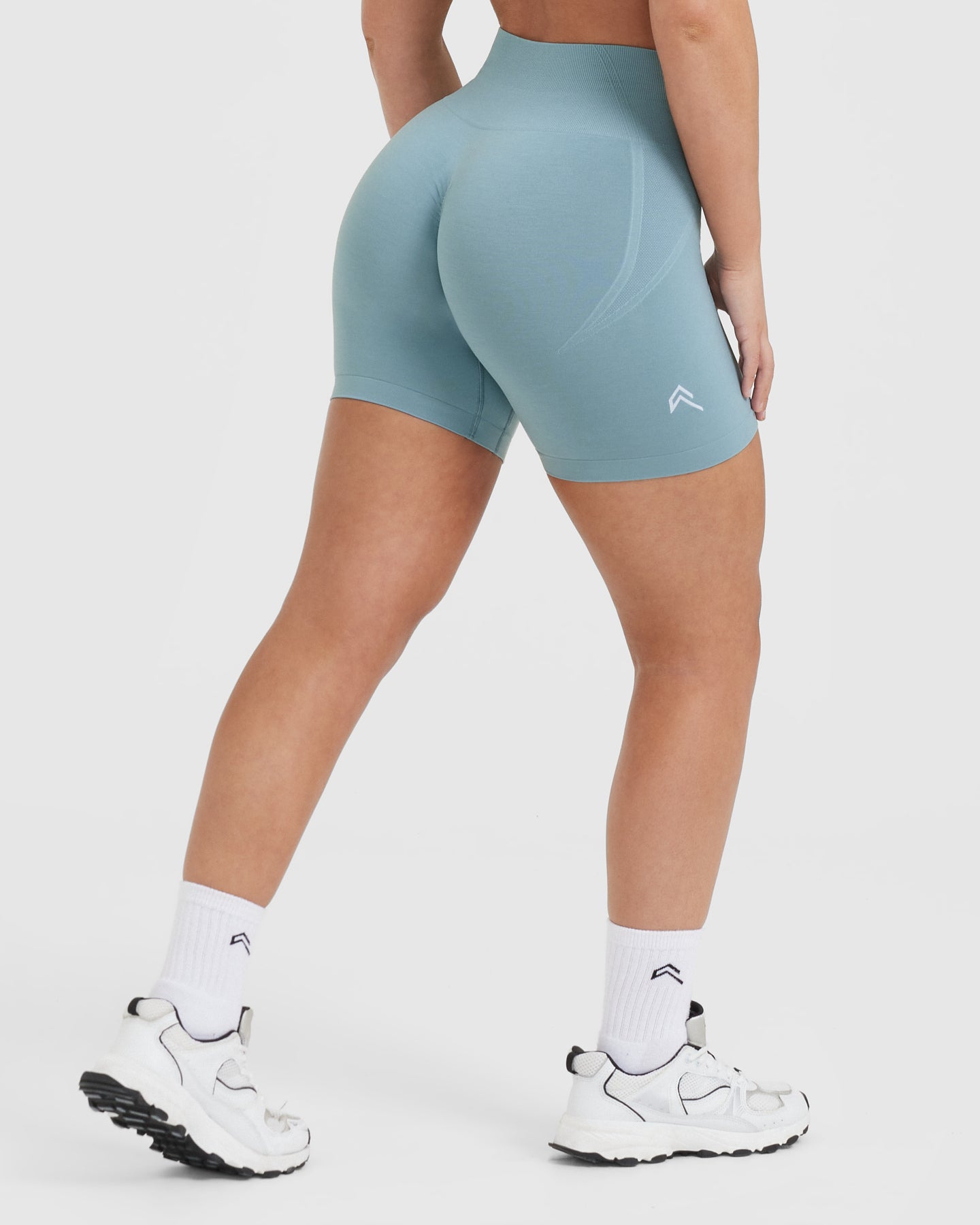 Women's Blue High Waisted Shorts - Steel Blue | Oner Active US