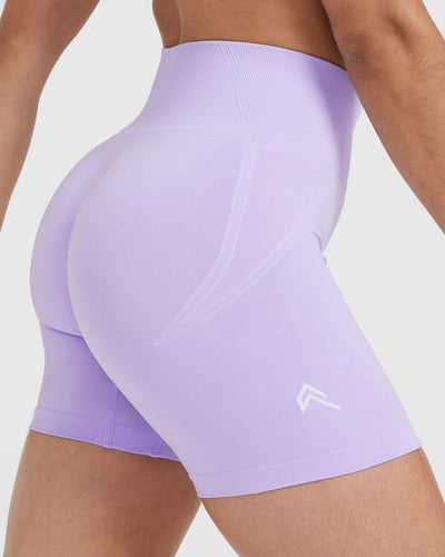 Womens Light Purple Performance Seamless High-Rise Shorts
