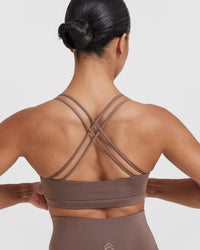 Everyday Cross Over Bralette | Cool Brown