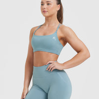 Everyday Cross Over Bralette | Steel Blue