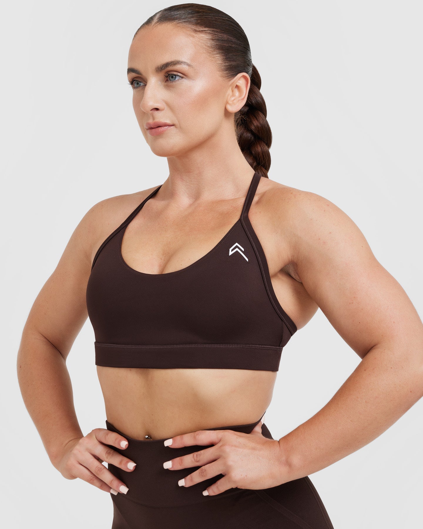 Sports Bra with Removable Pads Mid Coverage 70% Cocoa