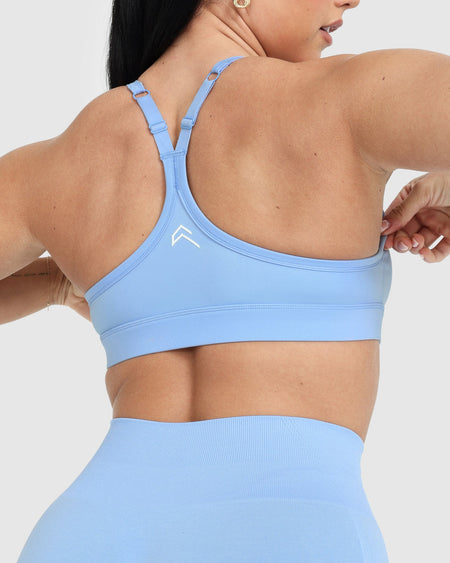 Barely There Women's Sports Bra CustomFlex Fit Racerback in Blue size Med  #5611