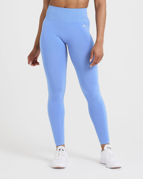 Women's High-waist Reflective Piping Fitness Leggings Blue Medium - White  Mark : Target