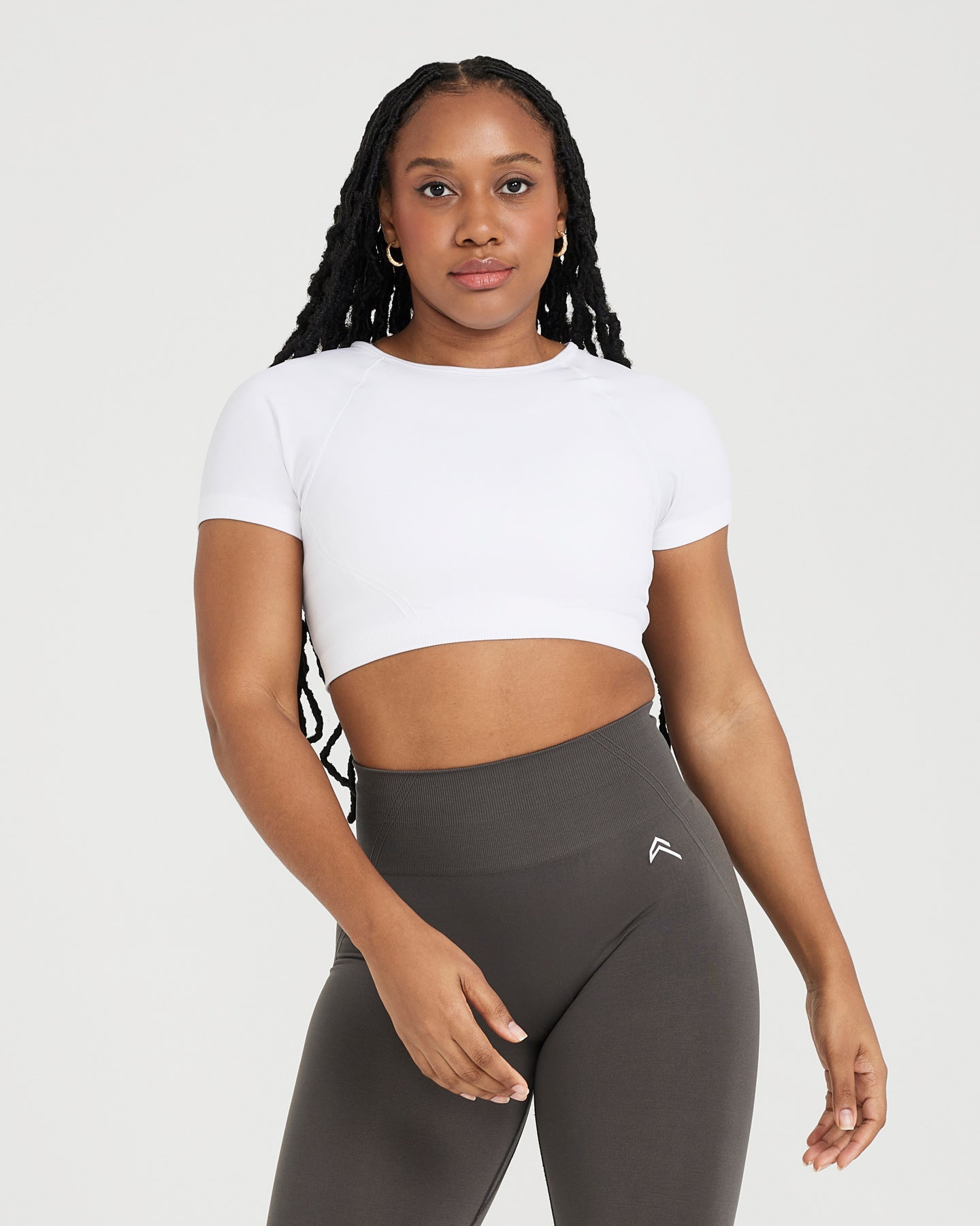 WHITE SHORT SLEEVE CROP TOP WOMEN Oner Active US