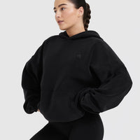 Fleece Oversized Hoodie | Black