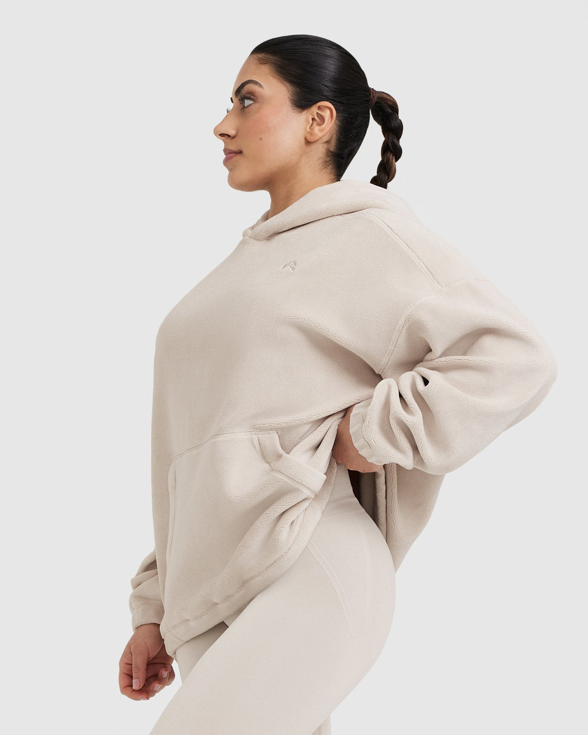 Fleece Oversized Hoodie Sand