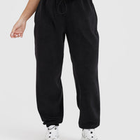 Fleece Oversized Joggers | Black